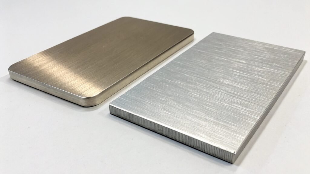 alt with keywords: a soft, malleable piece of pure aluminum contrasted with a strong, rigid aluminum alloy component